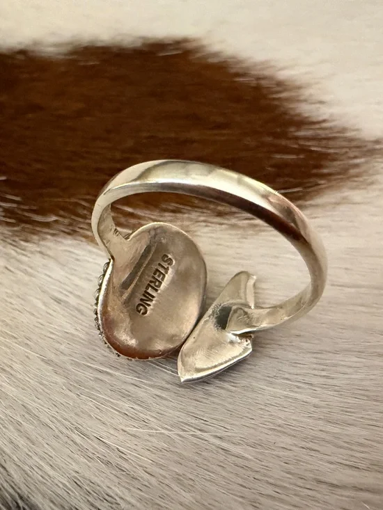 ❤️ Queen Pink Conch Gun Revolver Sterling Western By-Pass Floater Ring Adj 7.75+ - Picture 11 of 15